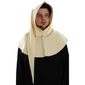 Medieval Hood with Liripipe green-offwhite-red-black-blue-brown