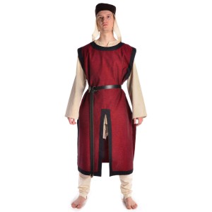 Medieval Surcoat black frame blue-red