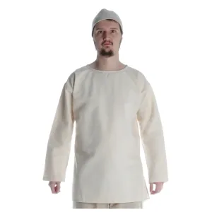 Mittelalter Tunika Siegfried kurz in Beige Frontansicht 2