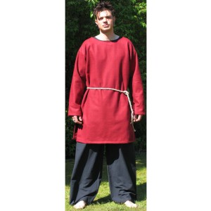 Tunic middle felt darkred-green-brown