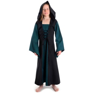 Medieval Dress with liripipe girls red-green-brown-blue-white