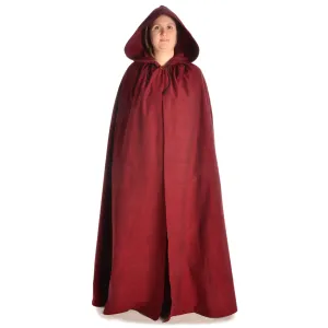 Medieval Cloak hooded  brown-black-darkred