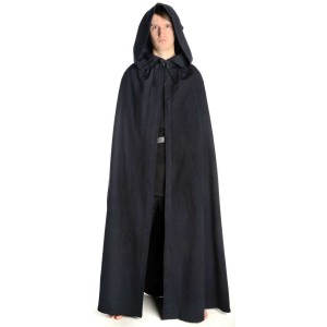 Medieval Cloak hooded  brown-black-darkred