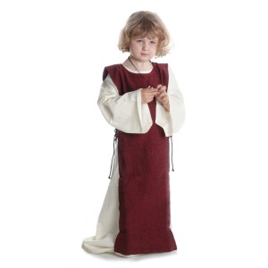 Medieval Dress offwhite and hanger red-green-brown for Kids