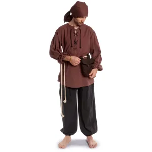 Mittelalter Hose Tristan in Schwarz Frontansicht