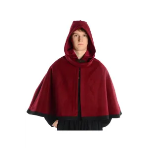 Medieval Hood with Liripipe green-offwhite-red-black-blue-brown
