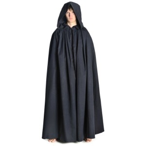 Medieval Cloak hooded wide brown-black