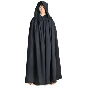Medieval Cloak hooded wide brown-black