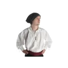 Schnuerhemd mit weitem Kragen in weiss Frontansicht