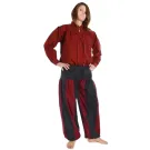 Mittelalter Hose Isolde in Schwarz-Rot Frontansicht