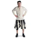 Landsknecht Hose Morold in Schwarz-Beige Frontansicht