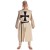 Medieval Surcoat offwhite with a Templer cross black-red