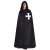 Medieval Cloak hooded  offwhite with red cross