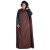Medieval Cloak hooded brown-black-darkred