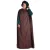 Medieval Cloak hooded  brown-black-darkred