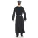 Mittelalter Tunika Siegfried lang in Schwarz Rückansicht
