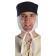 Mittelalter Kappe Reginbald white (Set) in Weiß-Schwarz Frontansicht 2