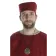 Mittelalter Kappe Machorel in Rot Frontansicht